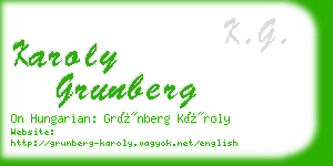 karoly grunberg business card